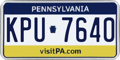 PA license plate KPU7640