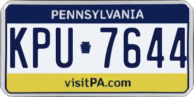 PA license plate KPU7644