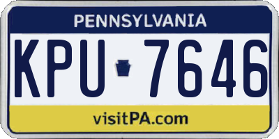 PA license plate KPU7646