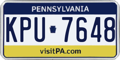 PA license plate KPU7648