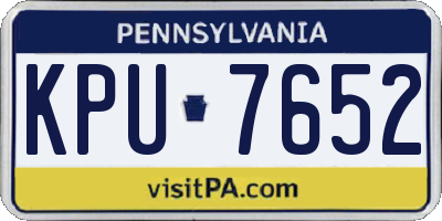 PA license plate KPU7652