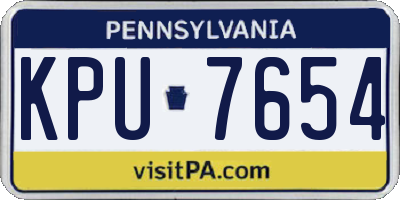 PA license plate KPU7654