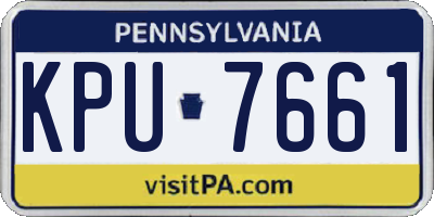 PA license plate KPU7661