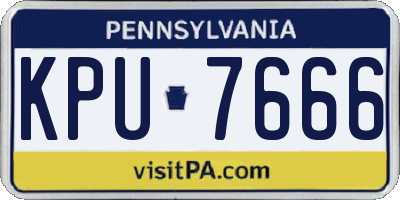 PA license plate KPU7666