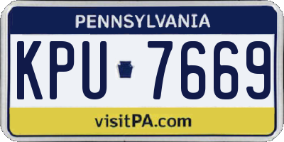 PA license plate KPU7669