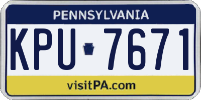 PA license plate KPU7671