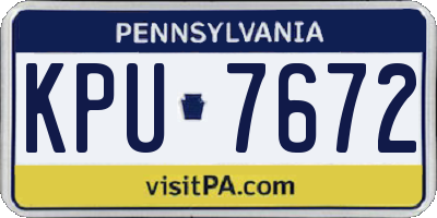 PA license plate KPU7672