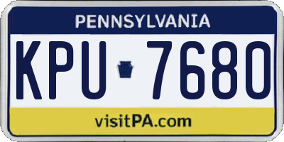 PA license plate KPU7680