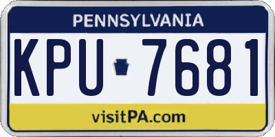 PA license plate KPU7681
