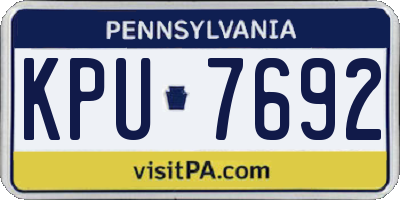 PA license plate KPU7692