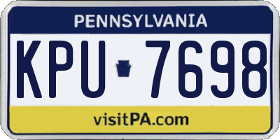 PA license plate KPU7698