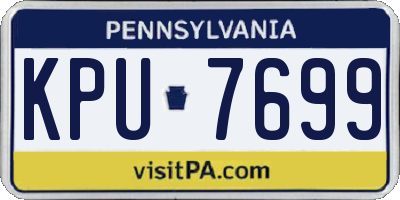 PA license plate KPU7699