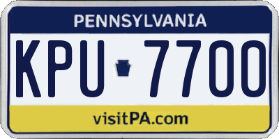 PA license plate KPU7700
