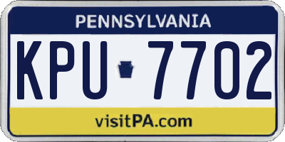 PA license plate KPU7702