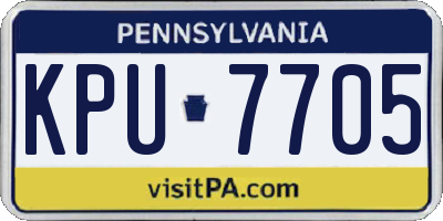 PA license plate KPU7705