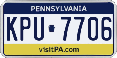 PA license plate KPU7706