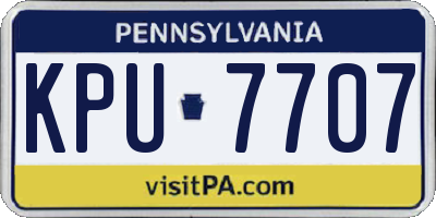 PA license plate KPU7707