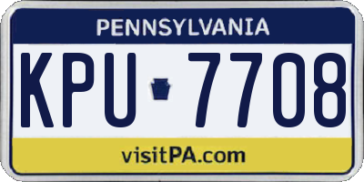 PA license plate KPU7708