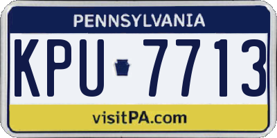 PA license plate KPU7713