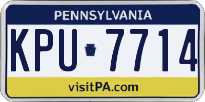 PA license plate KPU7714