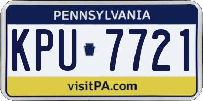 PA license plate KPU7721