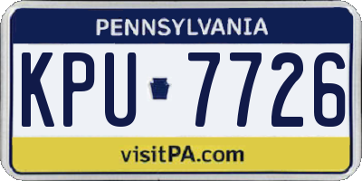 PA license plate KPU7726