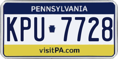 PA license plate KPU7728