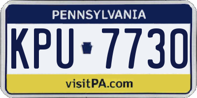 PA license plate KPU7730