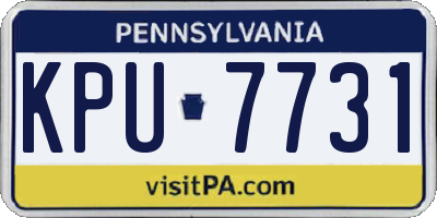 PA license plate KPU7731