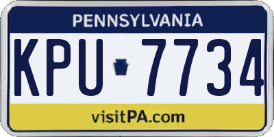 PA license plate KPU7734
