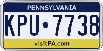 PA license plate KPU7738