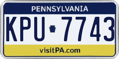 PA license plate KPU7743