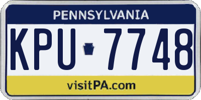 PA license plate KPU7748