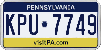 PA license plate KPU7749