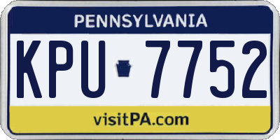 PA license plate KPU7752