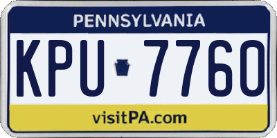 PA license plate KPU7760