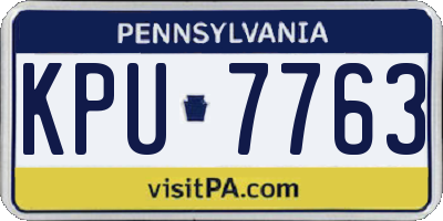 PA license plate KPU7763