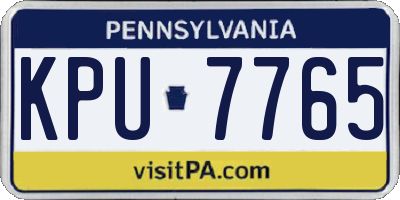 PA license plate KPU7765