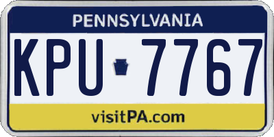 PA license plate KPU7767