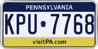 PA license plate KPU7768
