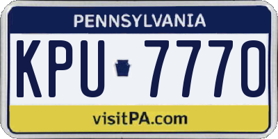 PA license plate KPU7770
