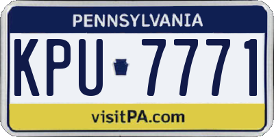 PA license plate KPU7771