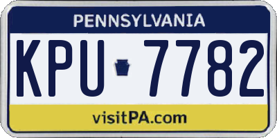 PA license plate KPU7782