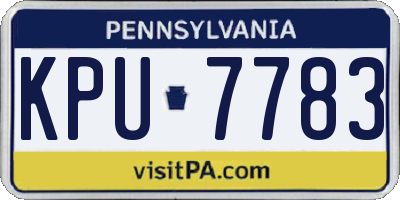 PA license plate KPU7783