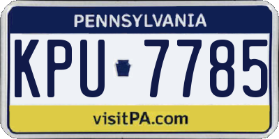 PA license plate KPU7785