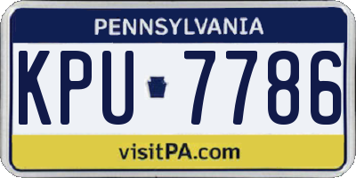 PA license plate KPU7786