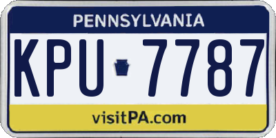 PA license plate KPU7787