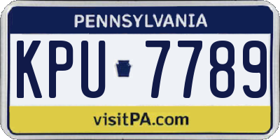PA license plate KPU7789