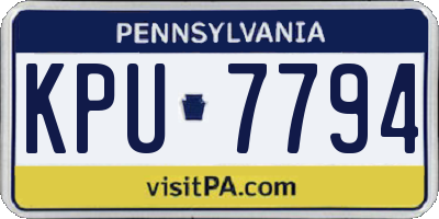 PA license plate KPU7794