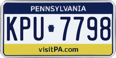 PA license plate KPU7798